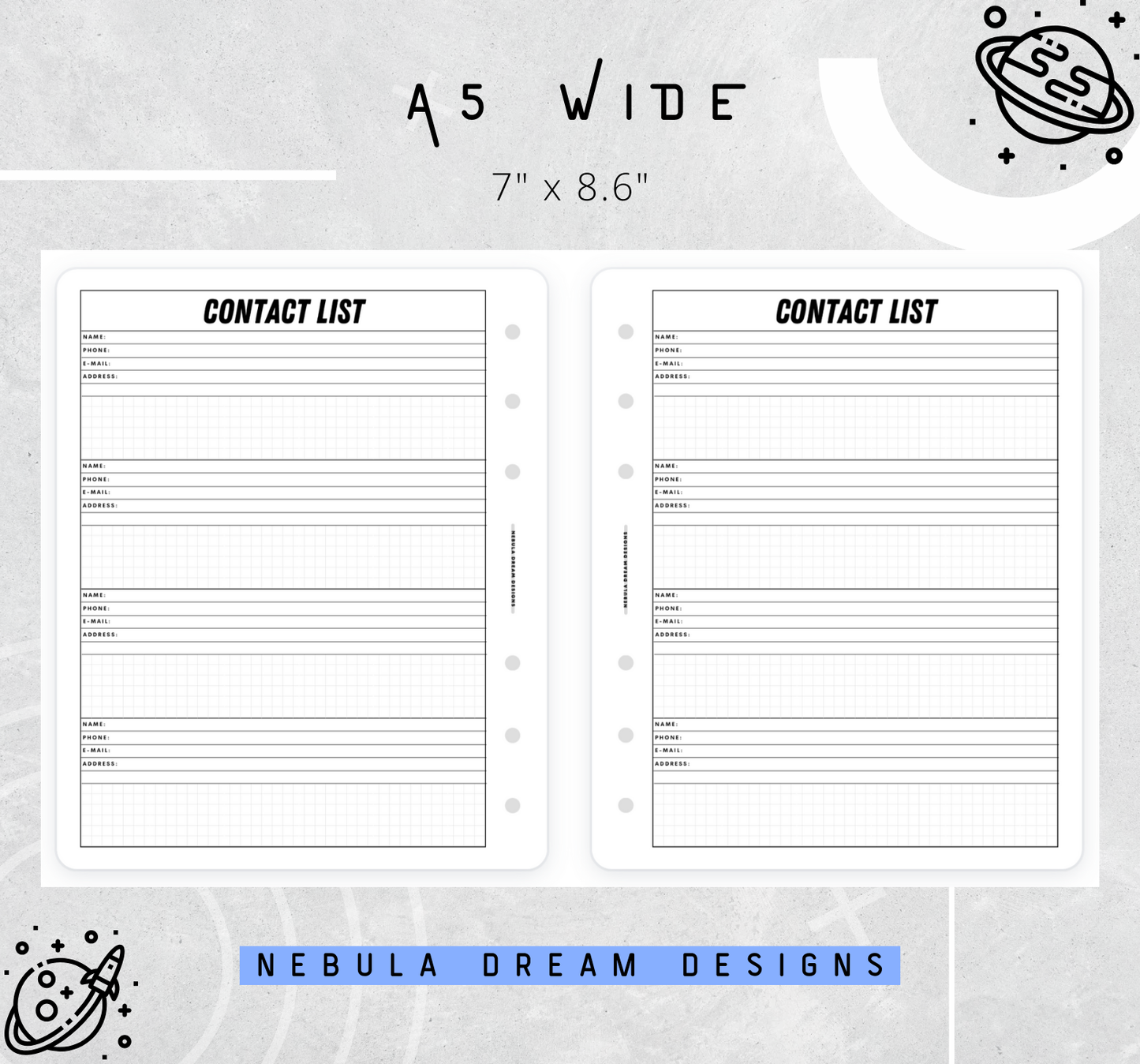 Nylo Inserts - Contact List