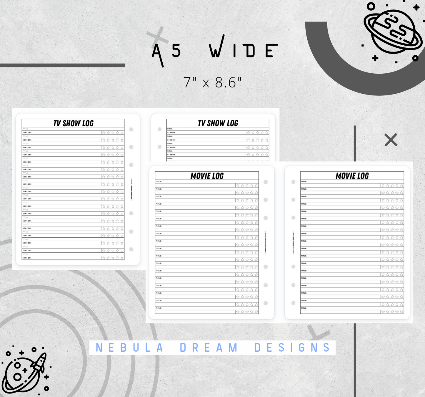 Nylo Inserts - TV Show/Movie Log