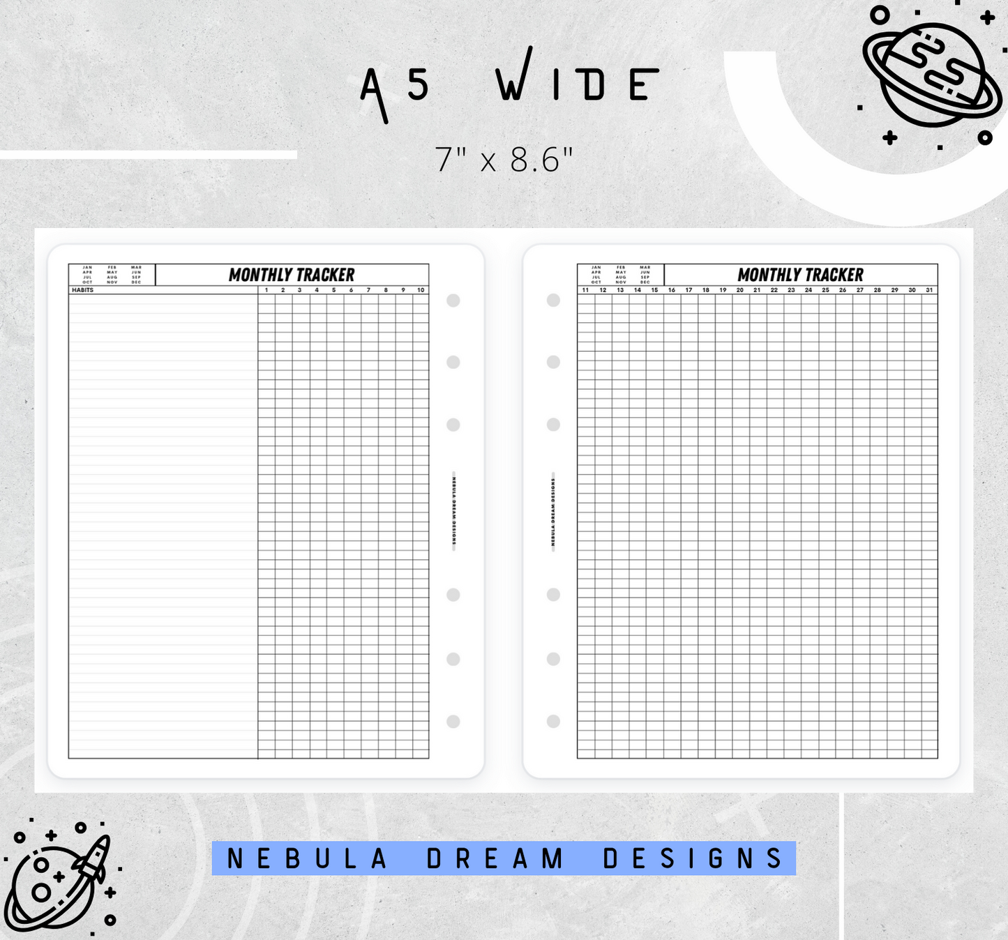 Nylo Inserts - Monthly Tracker