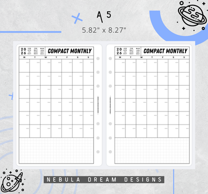 Nylo Inserts - Compact Monthly w/ Small Grid