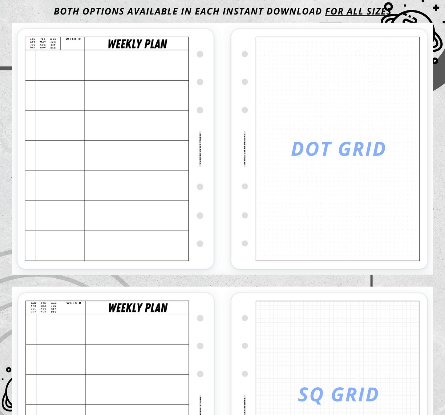 Nylo Inserts - Weekly Plan (HB Weeks Style)