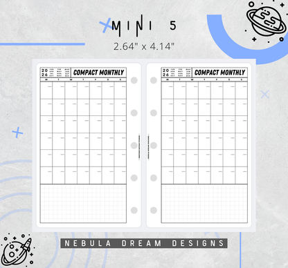 Nylo Inserts - Compact Monthly w/ Small Grid