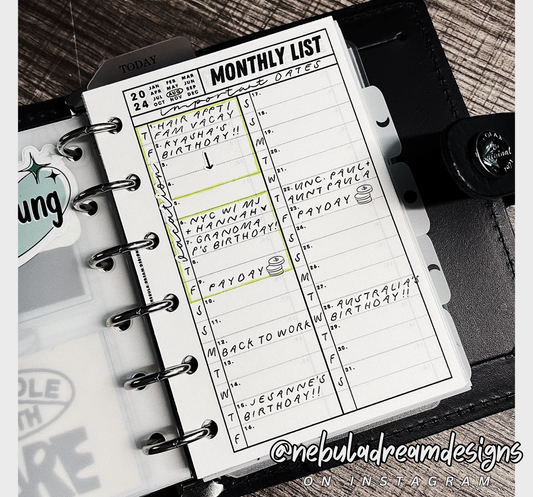 Nylo Inserts - Monthly List