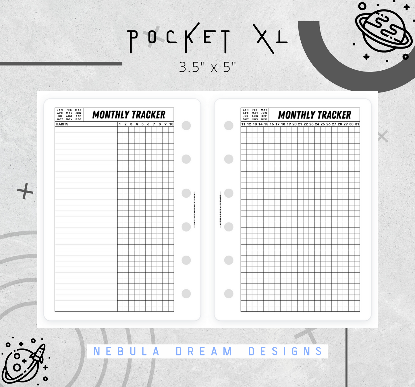 Nylo Inserts - Monthly Tracker