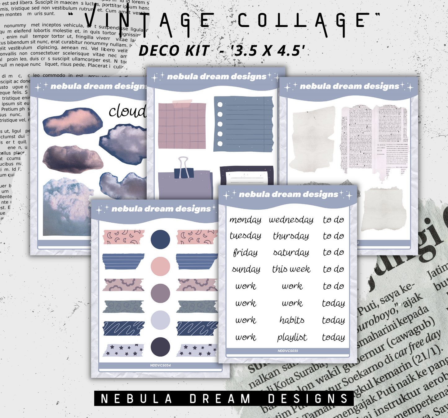 Vintage Collage Kit - CLOUDS