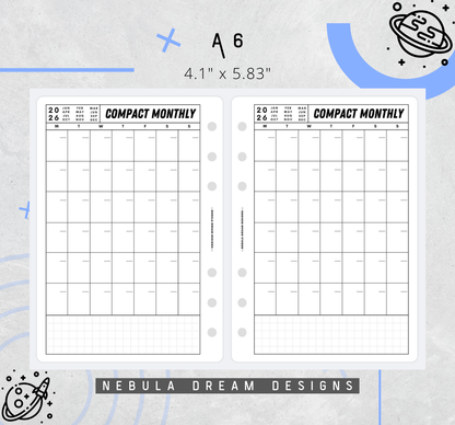 Nylo Inserts - Compact Monthly w/ Small Grid