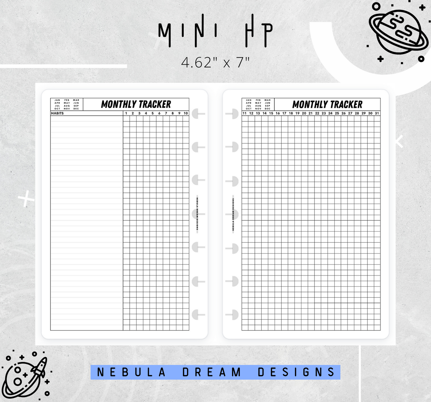 Nylo Inserts - Monthly Tracker