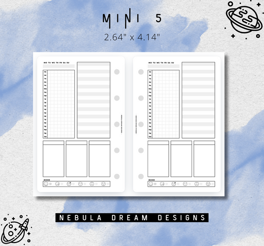 Minimal Inserts - Daily Schedule w/ Mood Log